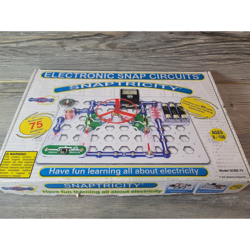 Electronic Snap Circuits Mofrl SCBE-75 Snaptricity excellent condition not used